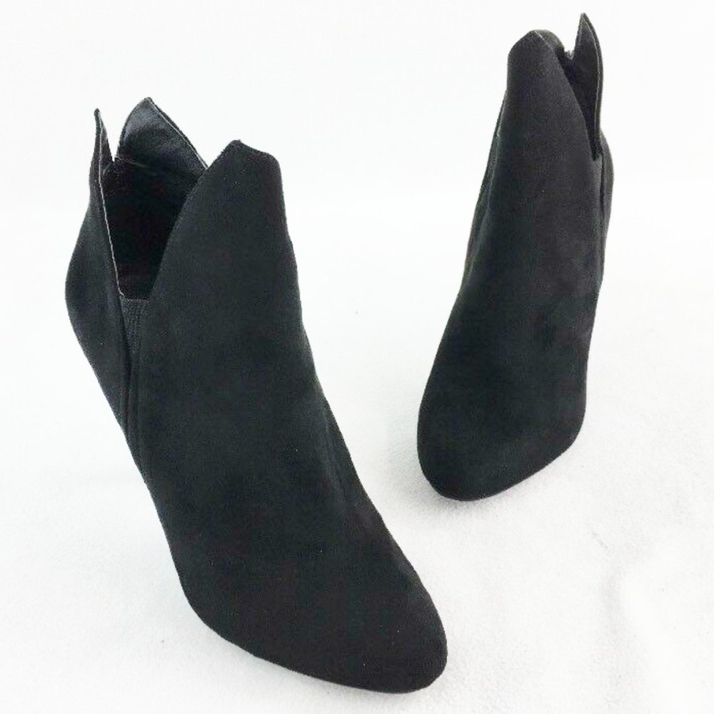 NWOT Winged Suede Stiletto Booties - Picture 1 of 6